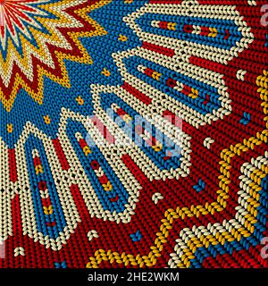 Knitted fabric vector pattern, decorative icon in colors Stock Vector