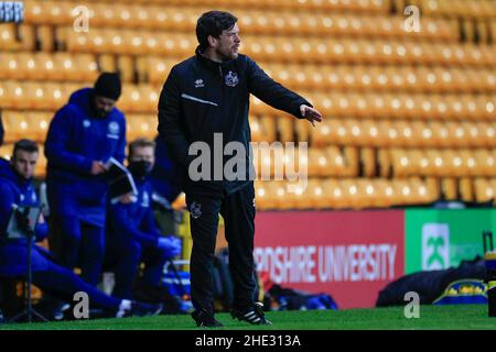 Darrell Clarke the Port Vale manager on the sidelines during the game Stock Photo