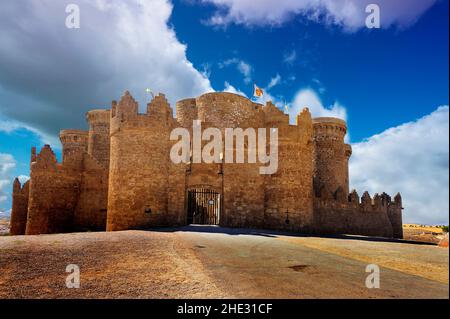 Medieval Castle of Belmonte in Cuenca Stock Photo