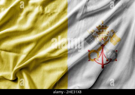 Waving detailed national country flag of Vatican City