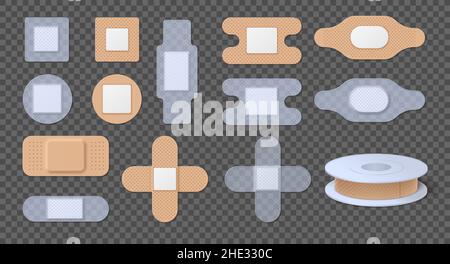 Vector 3d Realistic Medical Patch Icon Set Closeup Isolated on Transparent  Background. Design Template Adhesive Bandage Elastic Medical Plasters. Top  Stock Vector Image & Art - Alamy