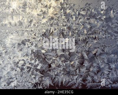 Magic winter pattern on a glass Stock Photo