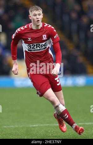 Mansfield, UK. 8th Jan, 2022. Josh Coburn of Middlesbrough during the Emirates FA Cup match at the One Call Stadium, Mansfield. Picture credit should read: Darren Staples/Sportimage Credit: Sportimage/Alamy Live News Stock Photo