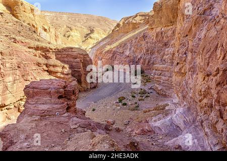 The Red Canyon in the Eilat Mountains, Israel. Stock Photo