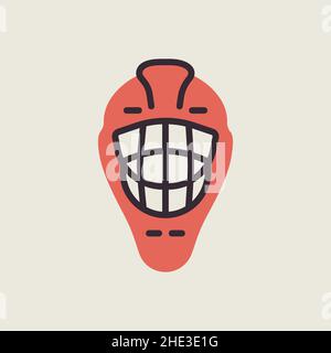 Goalie helmet vector icon. Winter sign. Graph symbol for travel and tourism web site and apps design, logo, app, UI Stock Vector