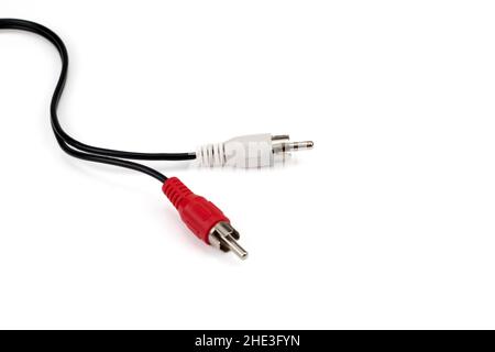 Jack plug isolated on a white background. Place for text. Stock Photo