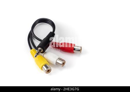 Audio video cable RCA jack isolated on white a background Stock Photo