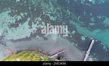 Top View of Lake Lucerne at Tribschenhorn Richard Wagner Museum Park in Central Switzerland Stock Photo