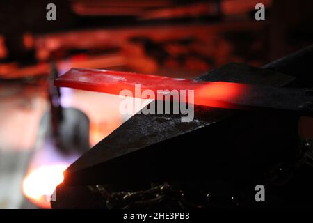 Smiting with local iron steel Blacksmith creating Hammer furnace creating knife sword