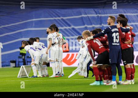 Madrid, Spain. 08th Jan, 2022. Players during the La Liga match between Real Madrid and Valencia CF at Santiago Bernabeu Stadium in Madrid, Spain. Credit: DAX Images/Alamy Live News Stock Photo