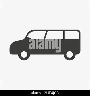 Minivan vector icon. Black MPV car symbol Stock Vector