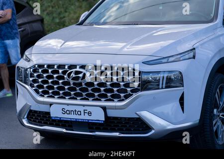 Galati, Romania - September 15, 2021: 2021 Hyundai Santa Fe Stock Photo