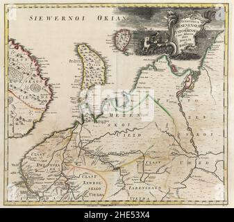 Russian Empire 1745 (Map VI in Latin). Stock Photo