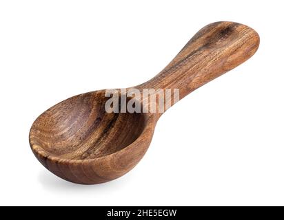 empty wooden spoon isolated on white background Stock Photo