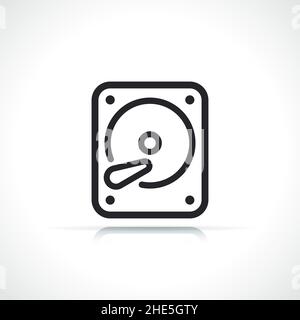 computer hard disk or hdd line icon Stock Vector