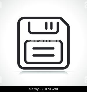 floppy disk thin line icon isolated design Stock Vector