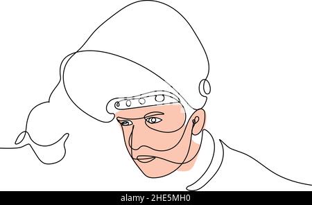 Continuous line welding mask with welding machine Stock Vector