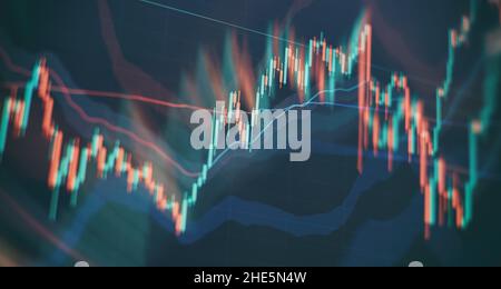 financial graph on technology abstract background represent financial crisis,financial meltdown Stock Photo