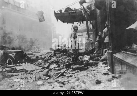 The Aftermath Of The Battle Of Shanghai During The Japanese Invasion Of 