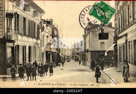 Saint-André-de-Cubzac - rue principale. Stock Photo