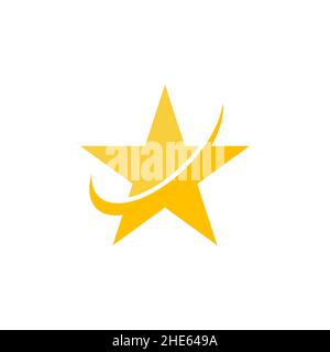 swoosh star yellow logo design vector. Stock Vector