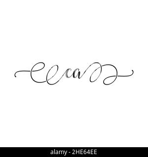 CA letter script logo design concept. Stock Vector