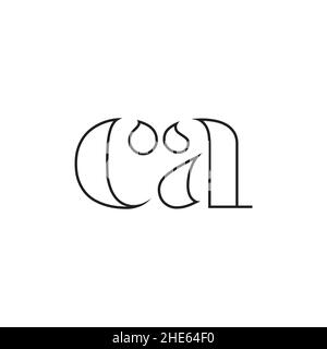 elegant lowercase letter CA logo design concept. Stock Vector