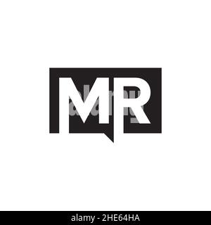 square MR letter logo design vector. Stock Vector