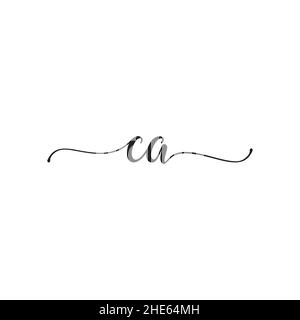 handwriting lowercase letter CA logo design concept. Stock Vector