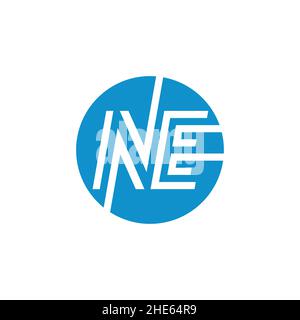 circle NE logo design concept. vector illustration. Stock Vector