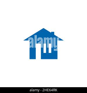 blue home logo design concept. vector illustration. Stock Vector