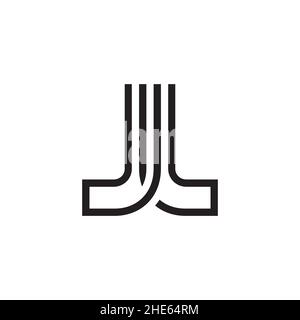 abstract line letter JL logo design concept isolated on white background. Stock Vector