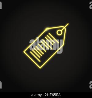 Neon barcode icon in line style. Price tag with code symbol. Vector illustration. Stock Vector