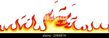 Seamless fire flame. Cartoon orange bonfire effect. Vector template Stock Vector