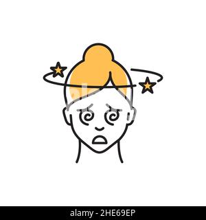 Dizziness color line icon. Human diseases. Pictogram for web page, mobile app, promo. Stock Vector