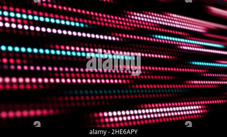 Animation of moving colorful dots in line. Flashing lights on a background. Stock Photo