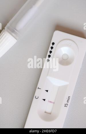 Negative SARS-CoV-2 Rapid Antigen Test Stock Photo