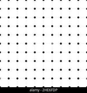 Wireframe grid dots, seamless pattern, Hud design element. Vector illustration. Stock Vector
