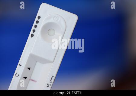 Negative SARS-CoV-2 Rapid Antigen Test Stock Photo