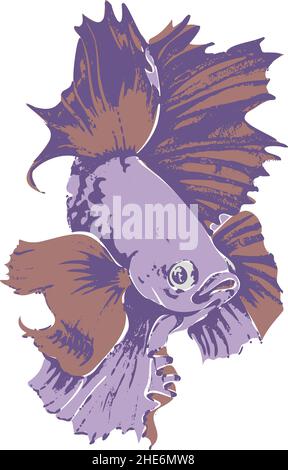 Vector illustration of beautiful fish. Hand drawn colorful isolated fish. Stock Vector