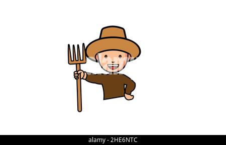Farmer cartoon illustration Stock Vector Image & Art - Alamy