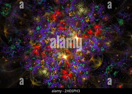 An interesting illustration looks like hallucinations. Stock Photo