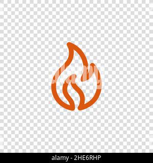 Fire flame vector pattern line frame. Fire flat simple border design ...