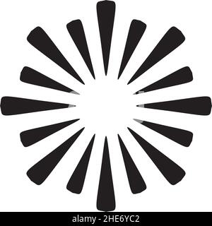 Simple black modern sun symbol vector logo design Stock Vector