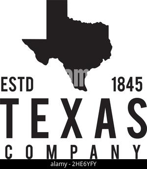 Texas map outline vector logo design Stock Vector