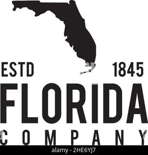 Florida map state vector logo design Stock Vector