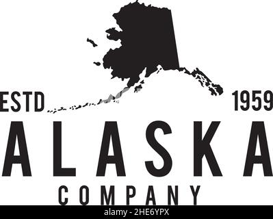 Alaska state map company vector logo design Stock Vector