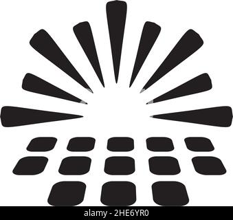 Solar panel sun power vector logo design Stock Vector