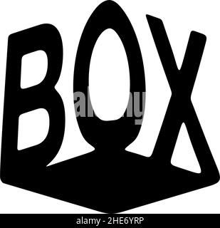 Box text shape vector logo design Stock Vector