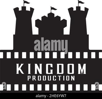 Black kingdom film studio vector logo design Stock Vector
